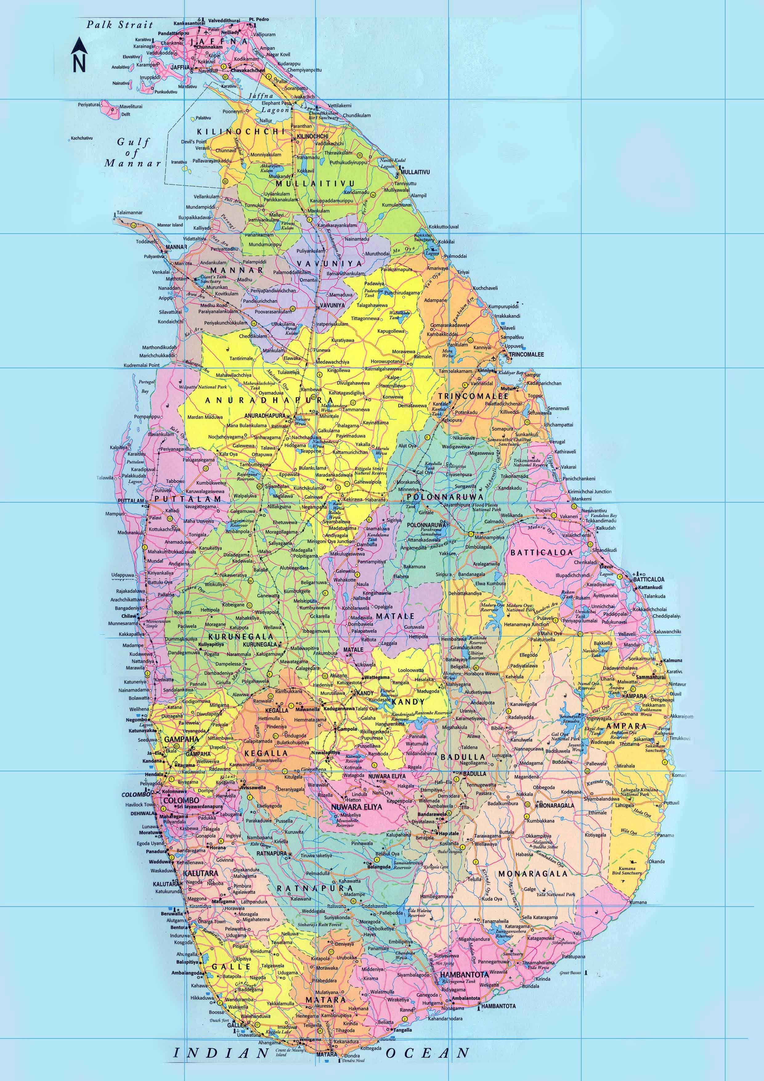 maps of sri lanka